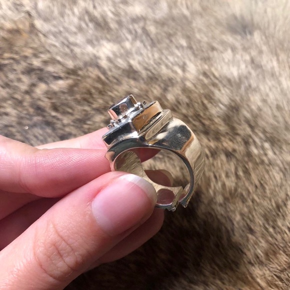 Vintage sterling silver Sajen iolite and mother of pearl ring - Picture 4 of 4